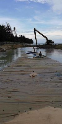 12.6m বালি ভরা কোফার্ডাম পুনরুদ্ধার এবং জমি পুনরুদ্ধারের জন্য পরিধি ডিওয়াইটারিং ব্যাগ