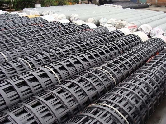 Uniaxial প্রসারিত Geogrid বালি বেড়া রাস্তা বেস বার্ধক্য প্রতিরোধের